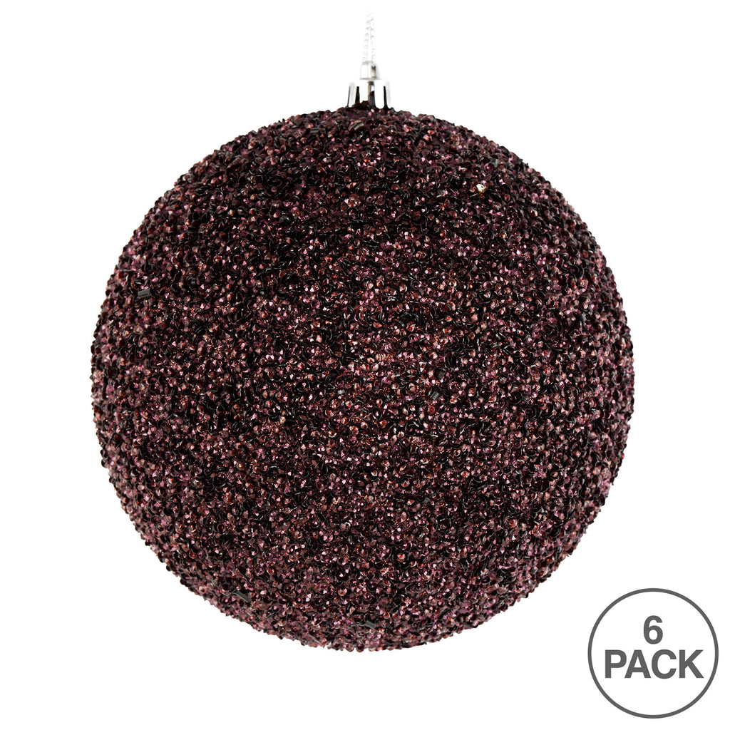 Vickerman 6" Turquoise Beaded Ball Ornament, 4 per Bag