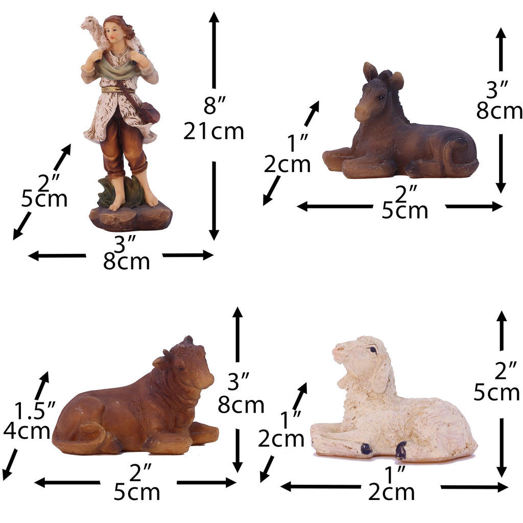 Nativity Set Scene Christmas Ornament Indoor Gift 11 Piece 8''