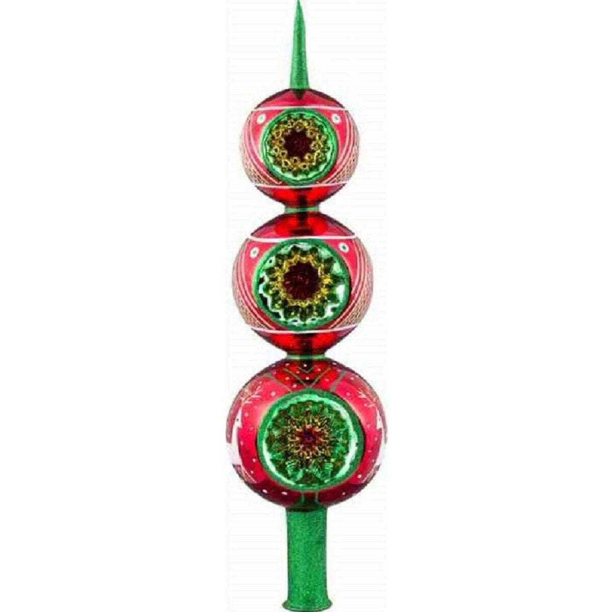 Lvov Pysanky Reindeer Finial Polish Glass Christmas Tree Topper