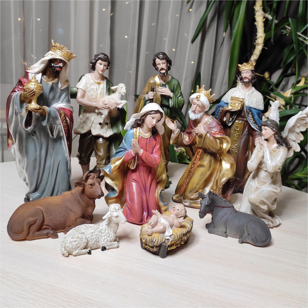 Nativity Set Nativity Scene Holidays Decoration Christmas Stable Birthday Gift 11 Piece 12''