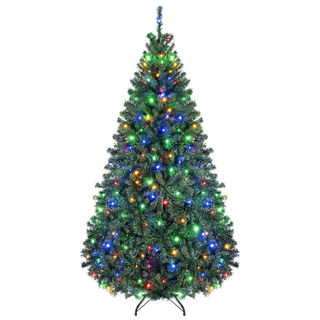 Costway 8Ft Pre-Lit Artificial Christmas Tree Hinged 750 LED Lights