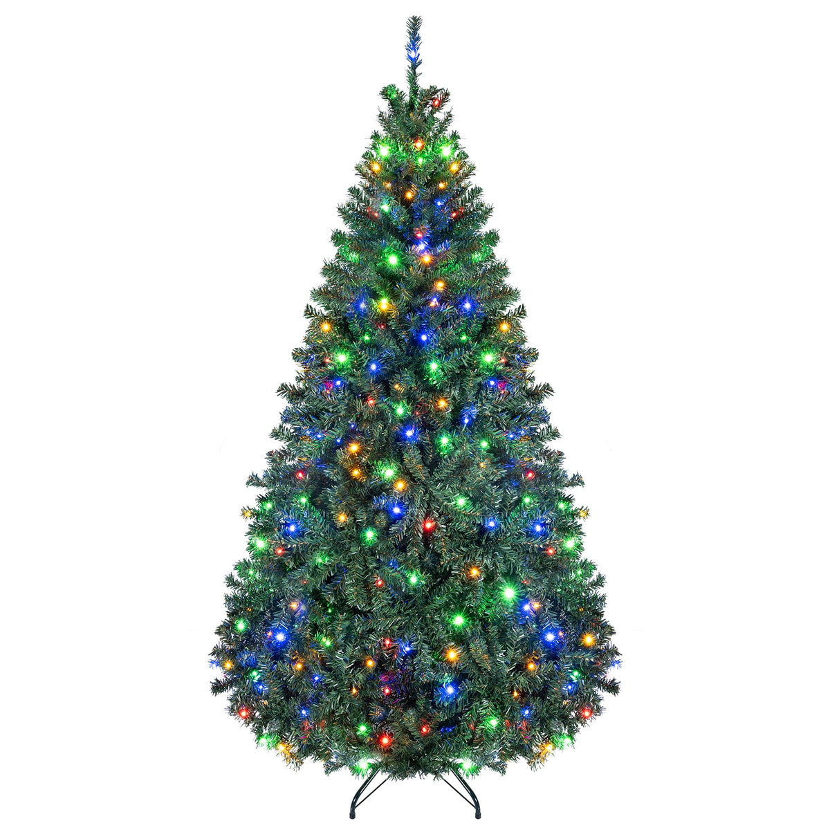 Costway 8Ft Pre-Lit Artificial Christmas Tree Hinged 750 LED Lights