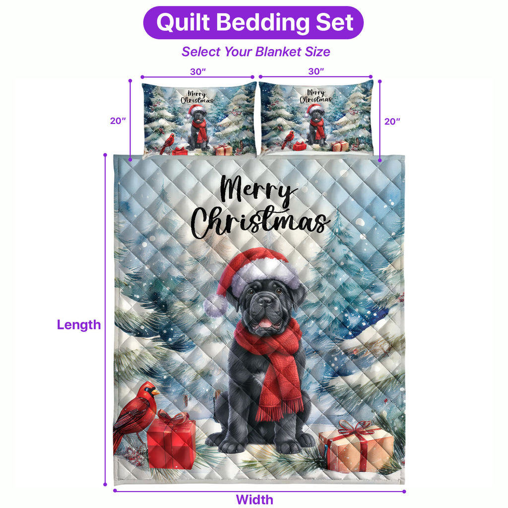 Merry Christmas French Bulldog Enjoys Woofmas Winter Xmas Holiday Quilt Bedding Set Dog Lover Gifts 1 Blanket Bed Cover 2 Pillowcases - 02022