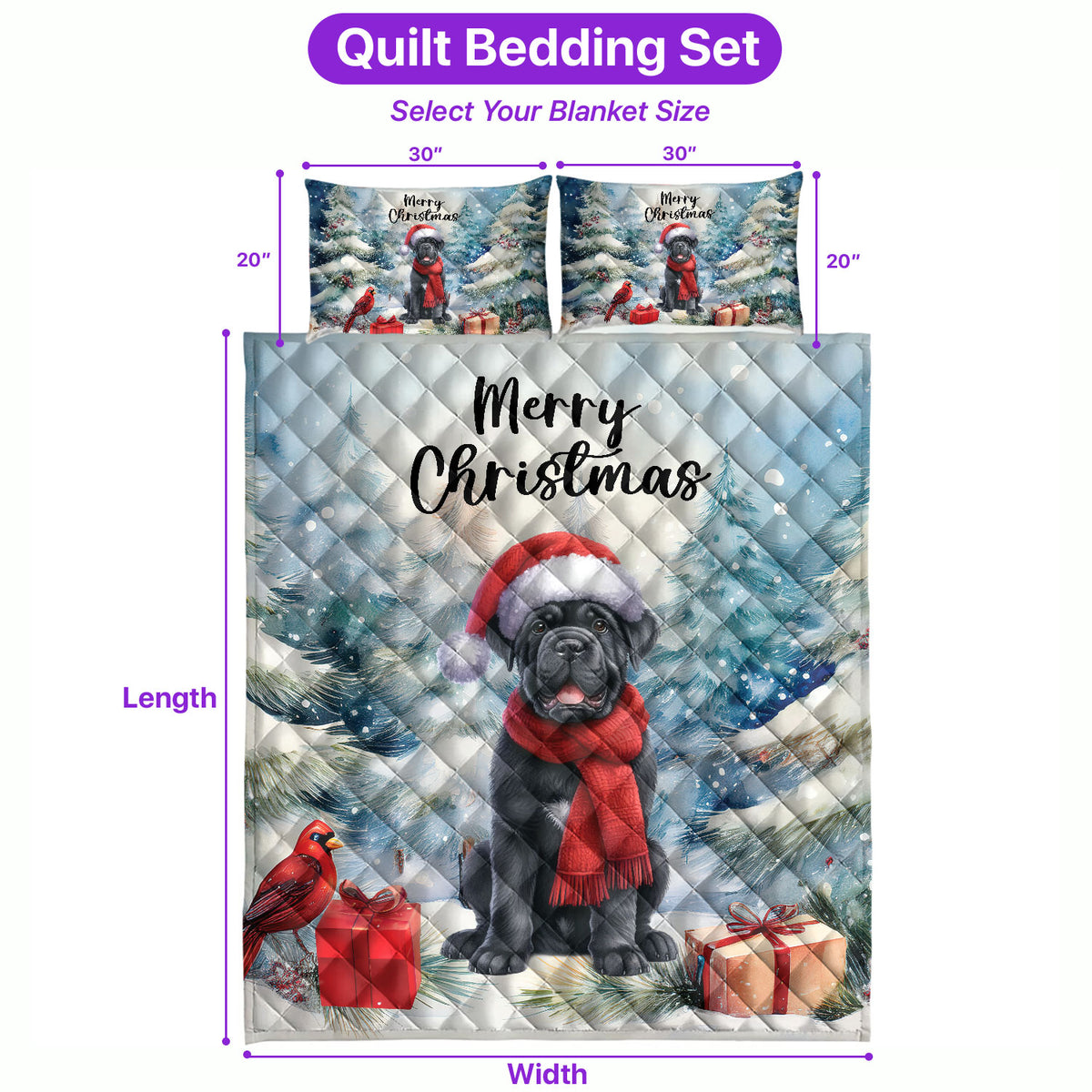 Merry Christmas French Bulldog Enjoys Woofmas Winter Xmas Holiday Quilt Bedding Set Dog Lover Gifts 1 Blanket Bed Cover 2 Pillowcases - 02022