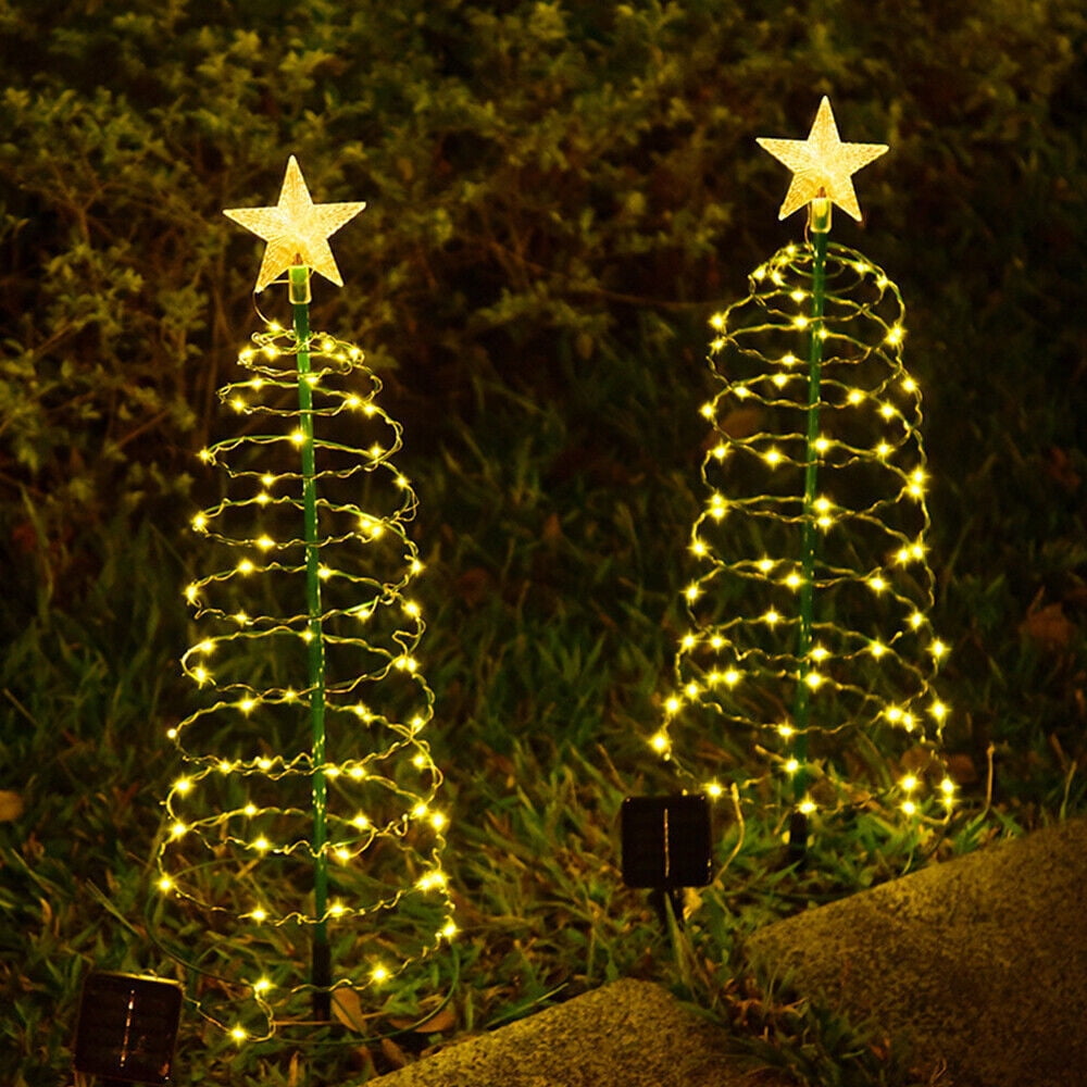 EROCK Christmas Tree Lights Solar 70 LED Lighted Tree Spiral Garden Pathway Decoration