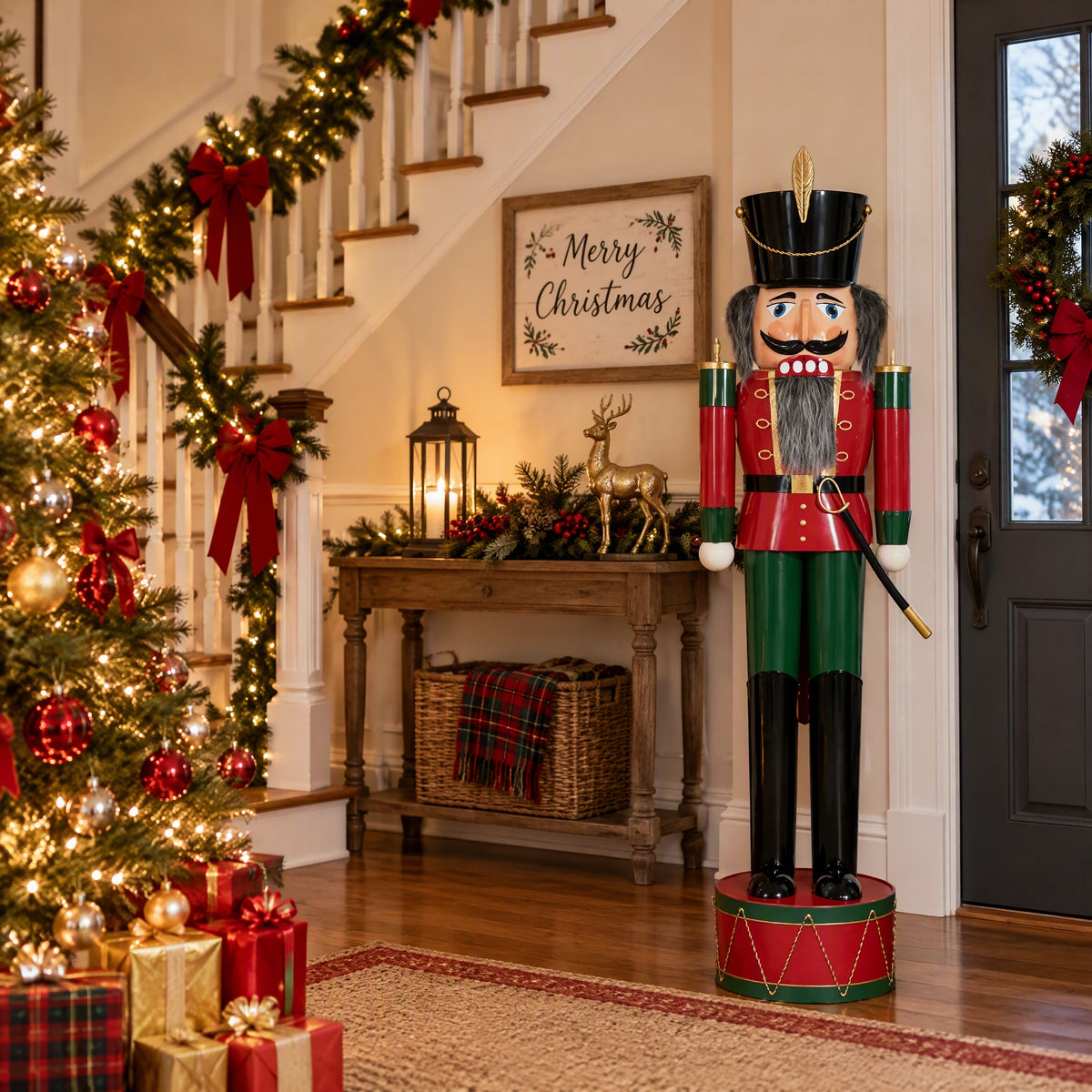 IRONHALL Holiday Classic Iron Nutcracker Decor, Christmas Metal Nutcracker Figurine, Indoor Tabletop Xmas Ornament for Festive Home Decor