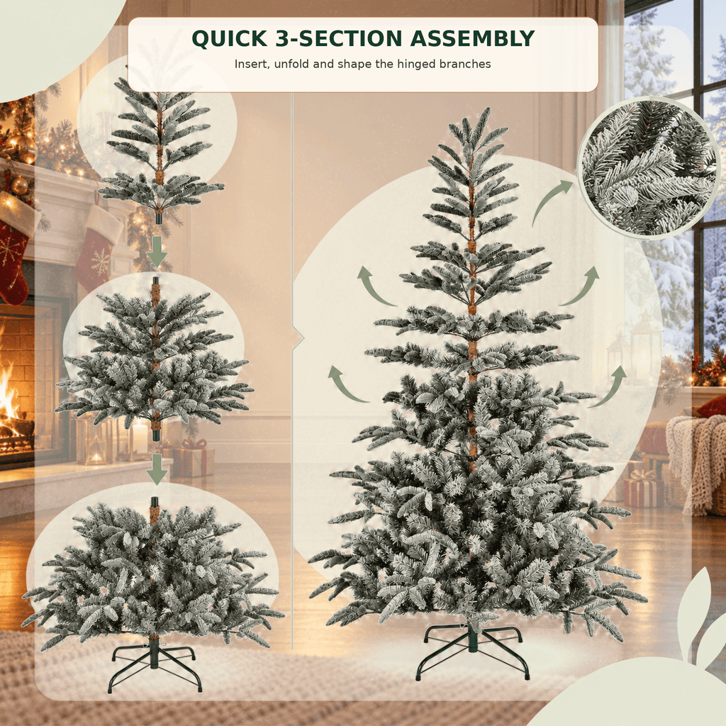 Fenbeli 7ft Unlit Aspen Fir Artificial Christmas Tree, Green