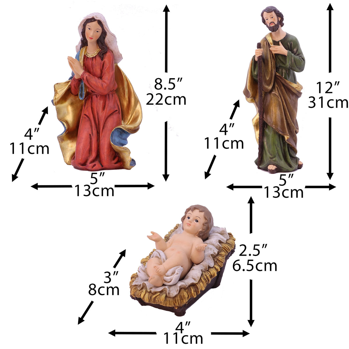 Nativity Set Nativity Scene Holidays Decoration Christmas Stable Birthday Gift 11 Piece 12''