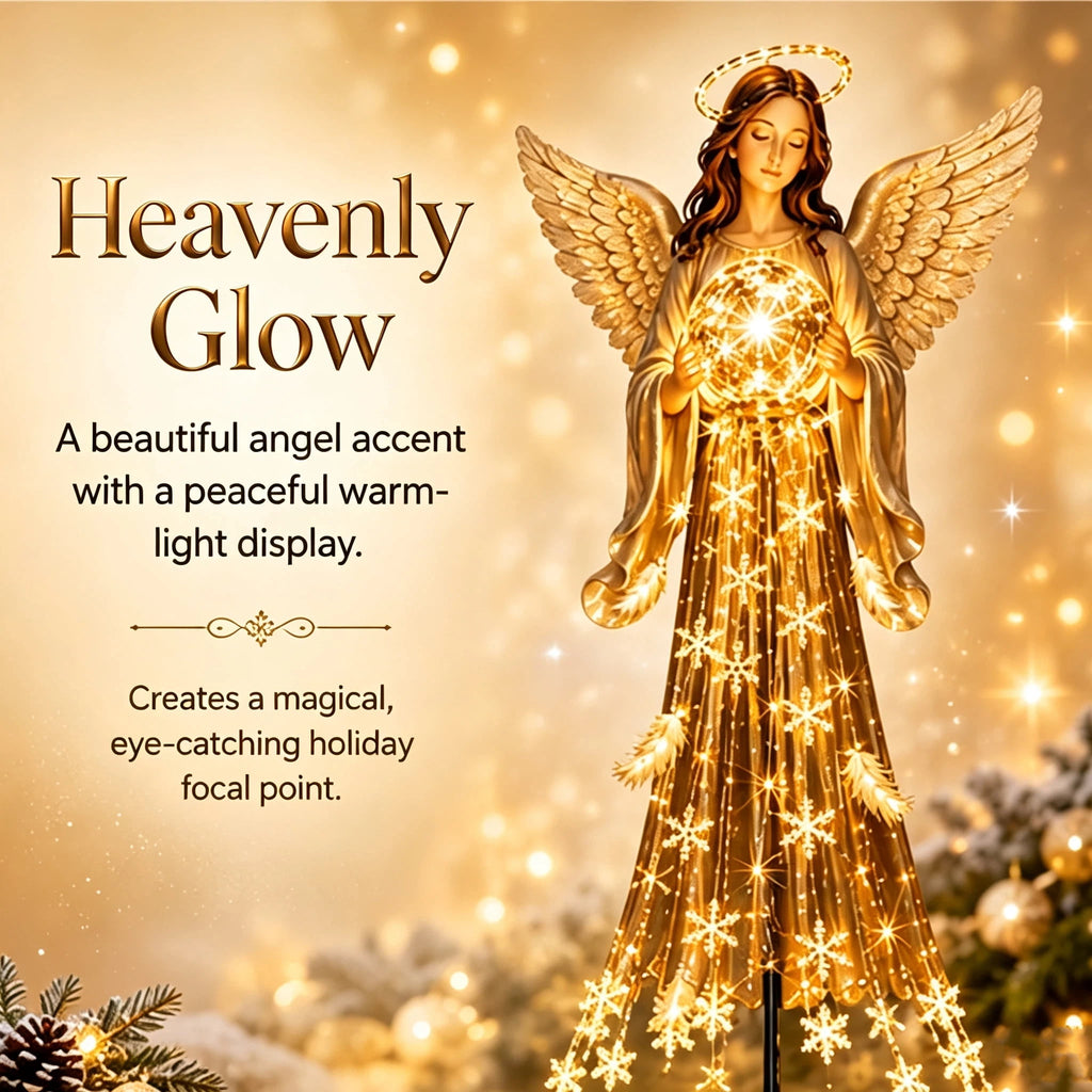 Clearance Christmas Solar Santa Magic Fountain Light - 32" Flowing Snowflake LED Garden Stake Light, Christmas Decorations Outdoor for Yard Porch