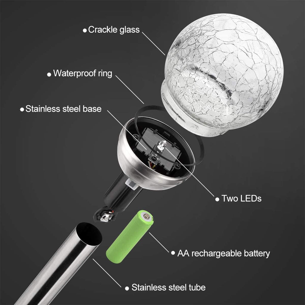 QiShi Solar Garden Lights Tree Outdoor Multi-Color Changing LED Stake Lights Flower for Garden, Patio, Yard and Decoration Solar Flickering Tree Lights (Tree,2 Pack)