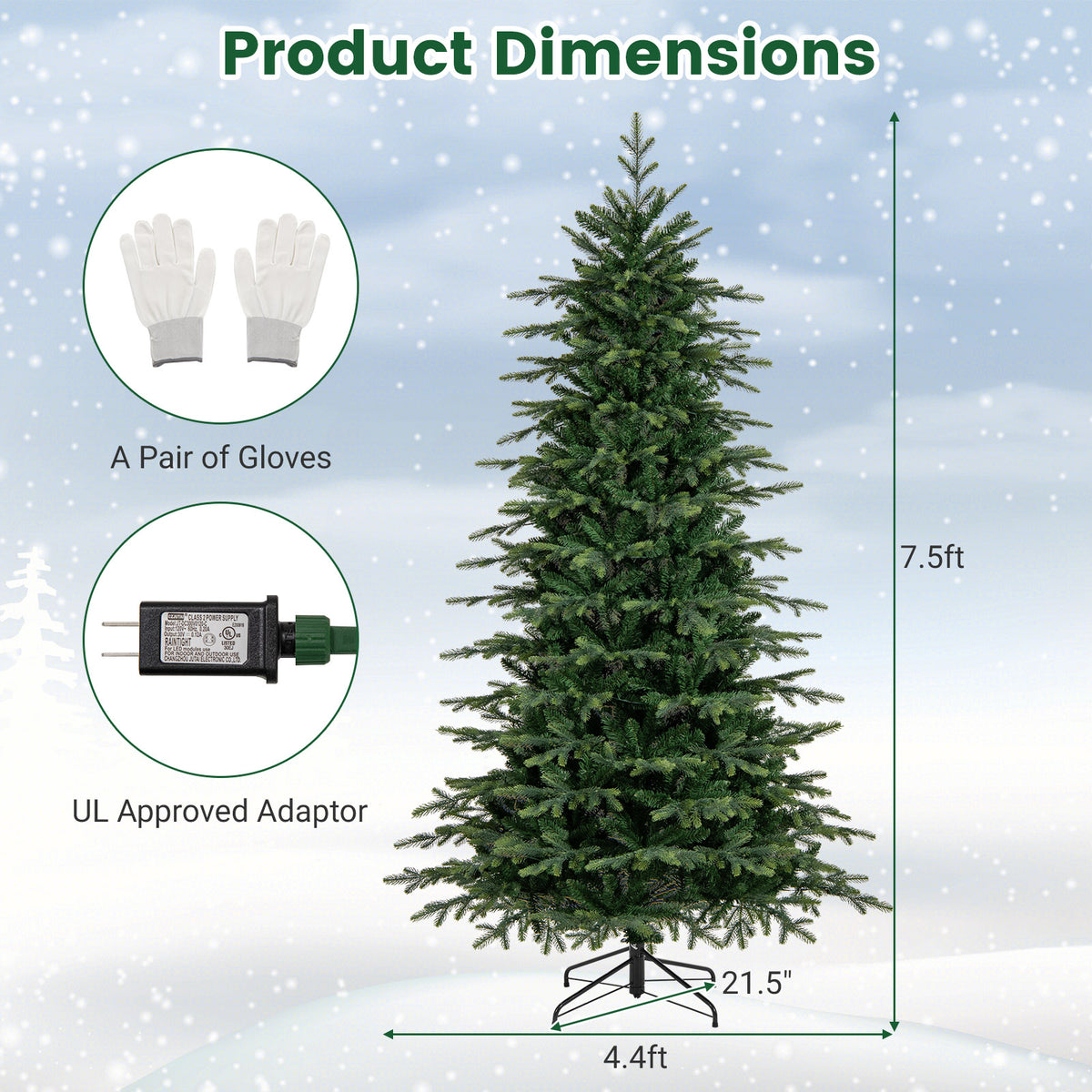 Topbuy 9 FT Pre-lit Artificial Christmas Tree Hinged Xmas Tree with 1770 Branch Tips 560 Multicolored & Warm White LED Lights