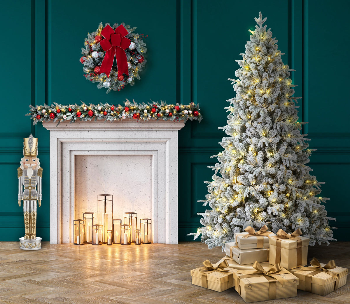 Haute Decor 37 Inch Tall Gold and Silver Nutcracker - Decorative Christmas Nutcracker for Indoor/Outdoor Use - Large Nutcracker for Holiday Decoration