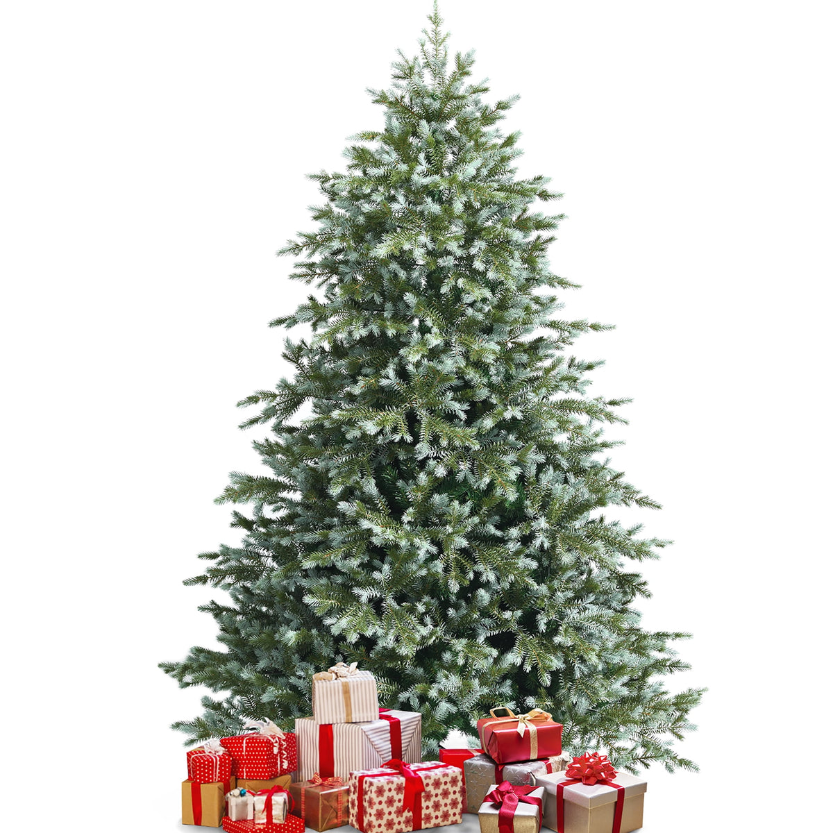 Costway 8ft Hinged Artificial Christmas Spruce Tree w/ 1658 Mixed PE & PVC Tips