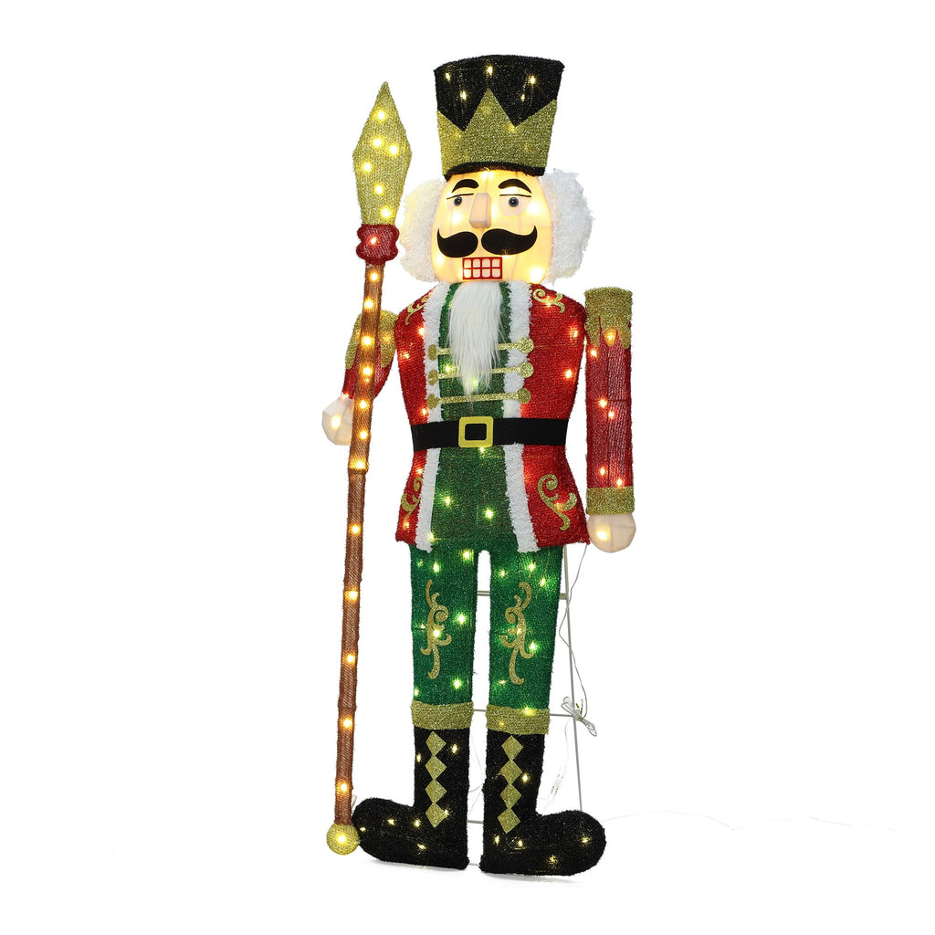 Langford Pre-lit 4ft Glittery Nutcracker Soldier Christmas Decoration