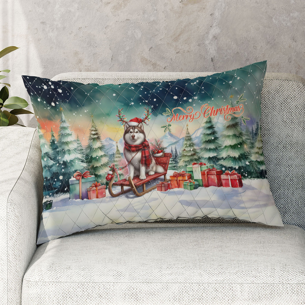 Merry Christmas Santa Reindeer Antlers French Bulldog Sleigh Xmas Winter Holiday Quilt Bedding Set Dog Lover Gifts 1 Blanket Bed Cover 2 Pillowcases - 00023