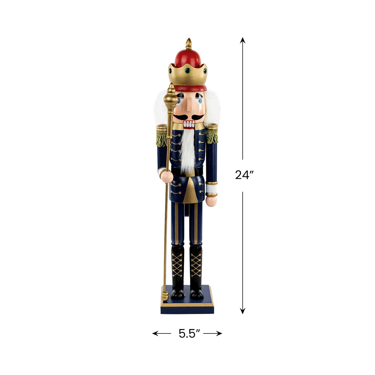 Northlight 24" Blue and Gold Christmas Nutcracker King with Scepter