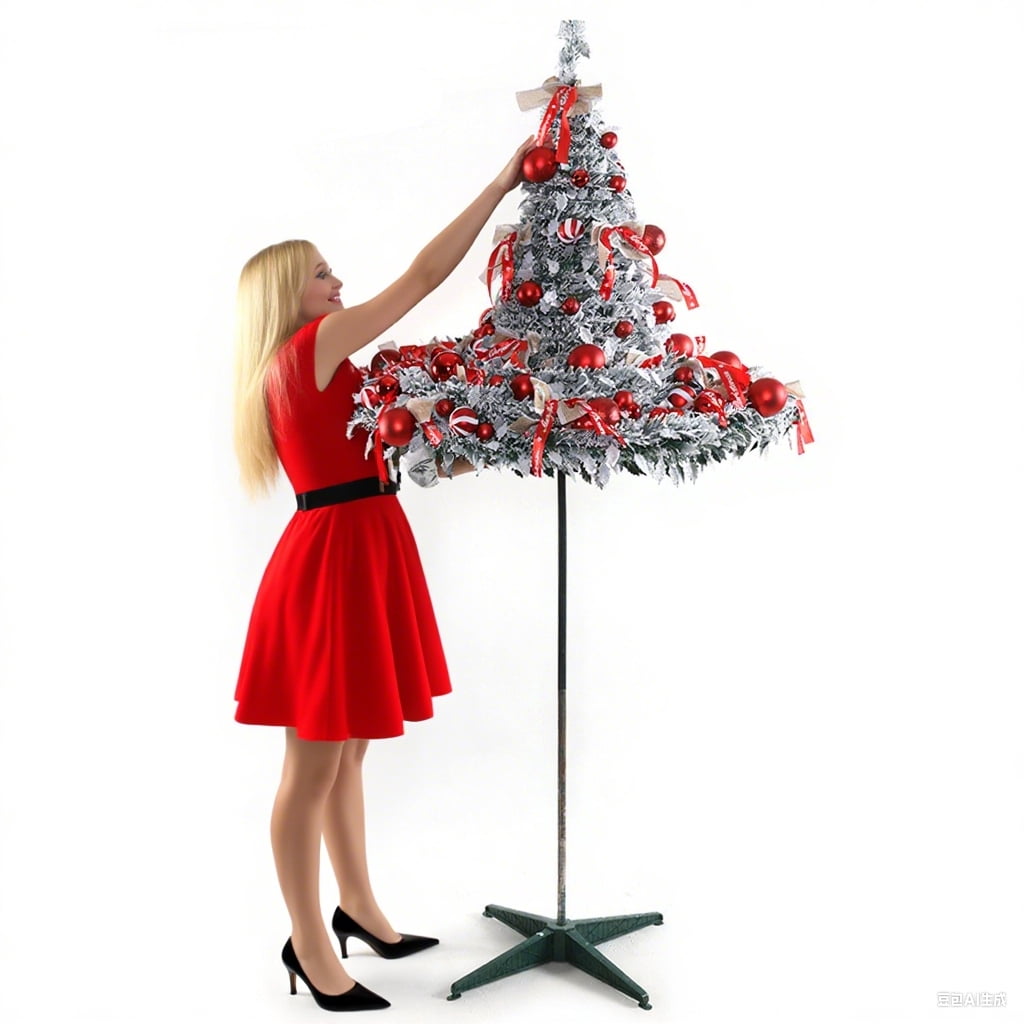 6 Ft Pre Lit Pop Up Christmas Tree with 200 Lights, Pre Decorated Artificial Green Xmas Tree with Ornaments, Easy Setup & Foldable for Storage