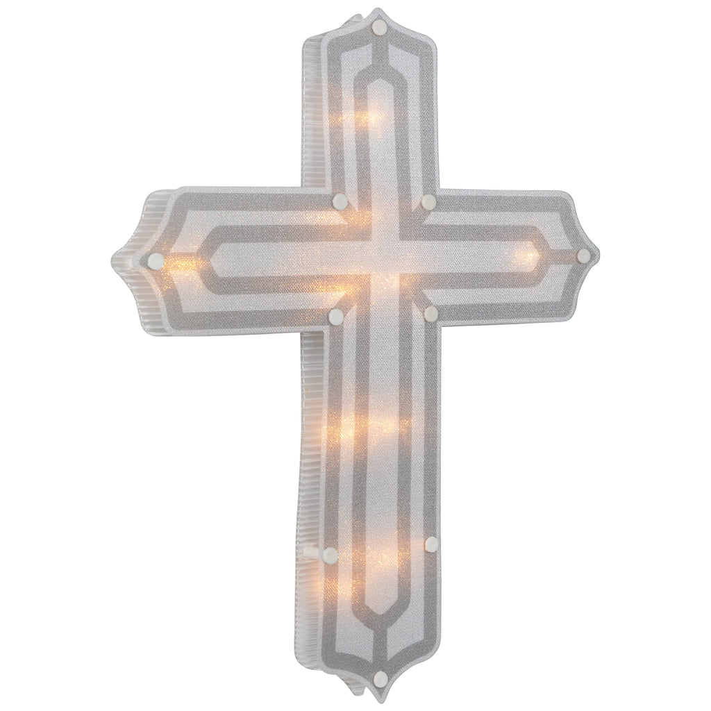 Northlight Lighted Cross Easter Window Decoration - 14"