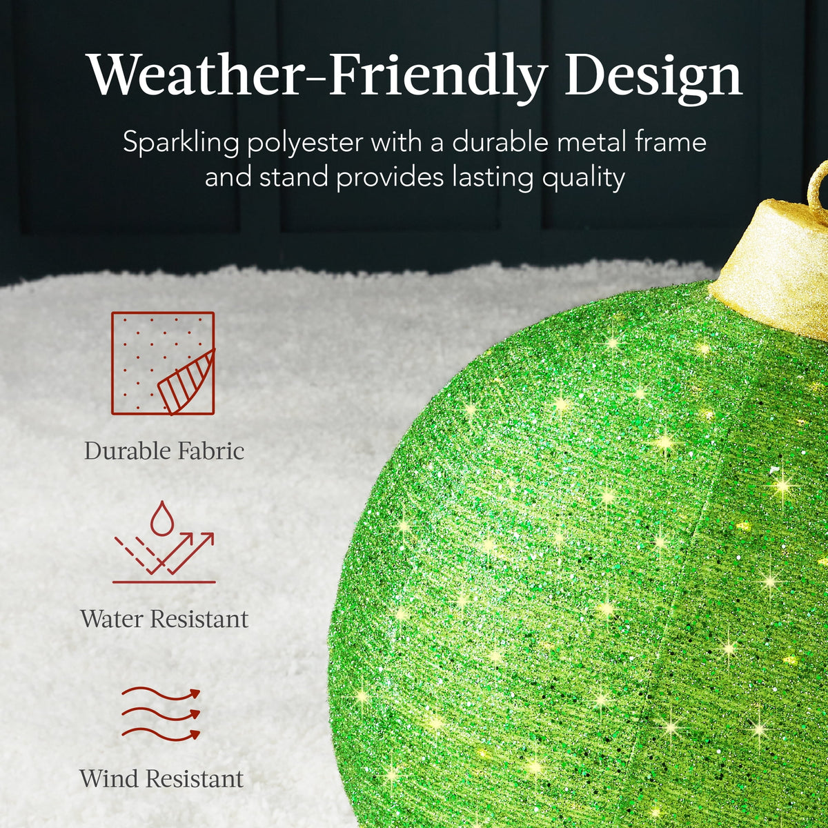 Best Choice Products 2pc Lighted Pop-Up Christmas Ornaments Outdoor Holiday Decoration w/ 180 LED Lights - Red/Green