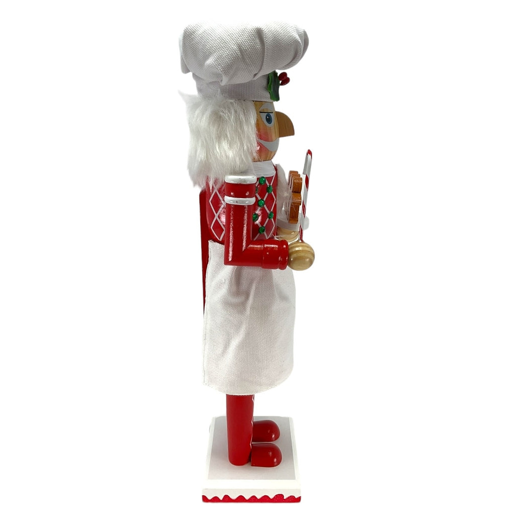 Christmas Wood Nutcracker holding Candy and Gingerbread 15 Inch 2 Piece Set