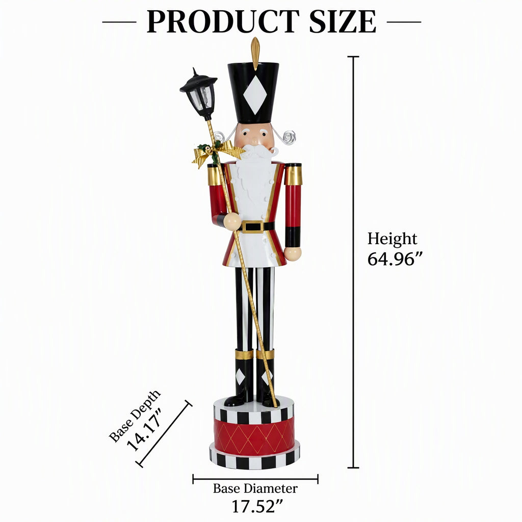 IRONHALL Holiday Classic Iron Nutcracker Decor, Christmas Metal Nutcracker Figurine, Indoor Tabletop Xmas Ornament for Festive Home Decor