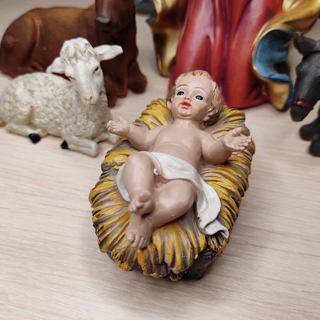 Zayton Nativity Set Christmas Nativity Scene Indoor 11 Piece 5 Inch Figures Holidays Décor Stable Birthday Gift