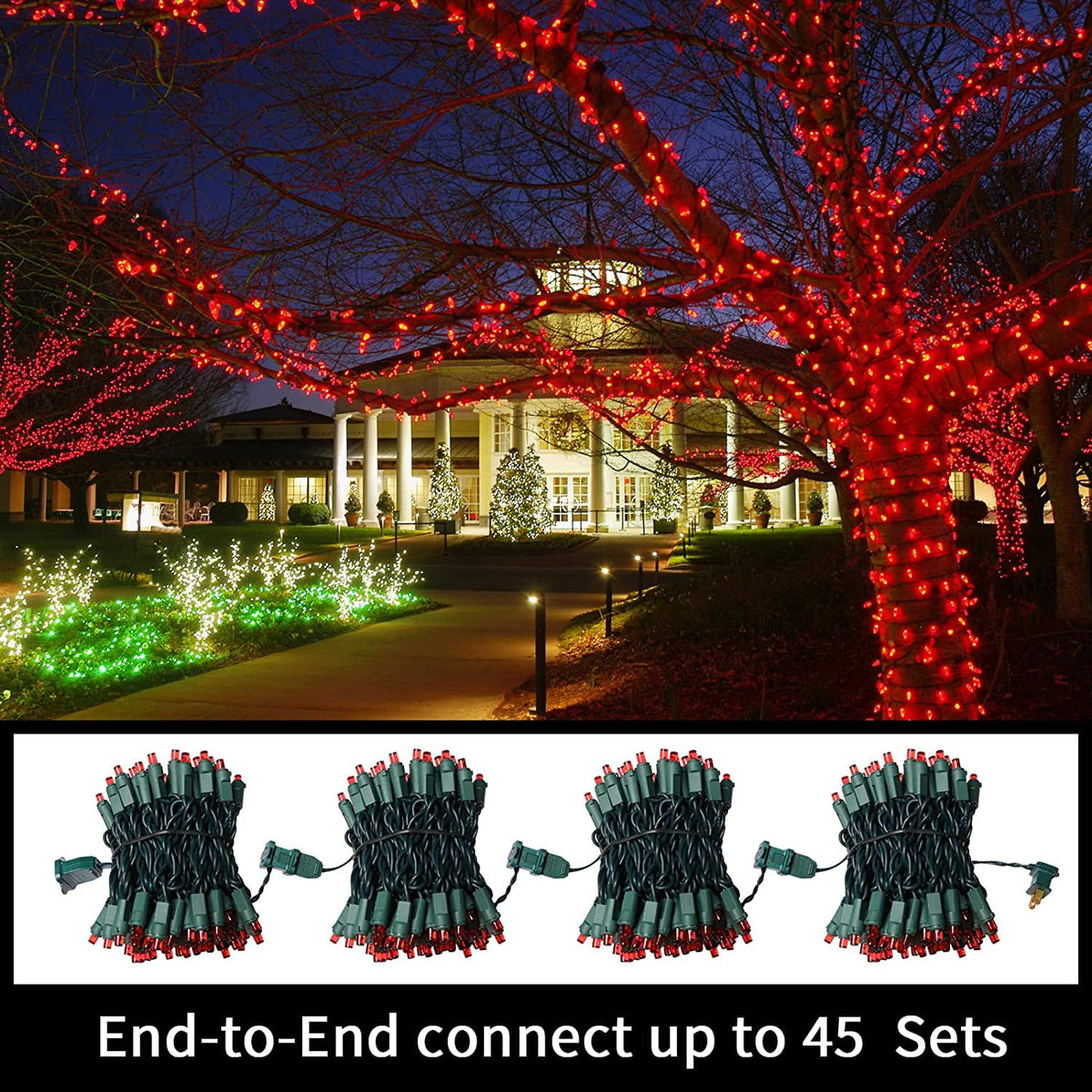 LAMPHOME 100 Multicolor-Christmas Lights - 21.6FT LED String Lights, Mini led Lights for Indoor Outdoor Home Holiday Party Wedding Independence Day Decoration