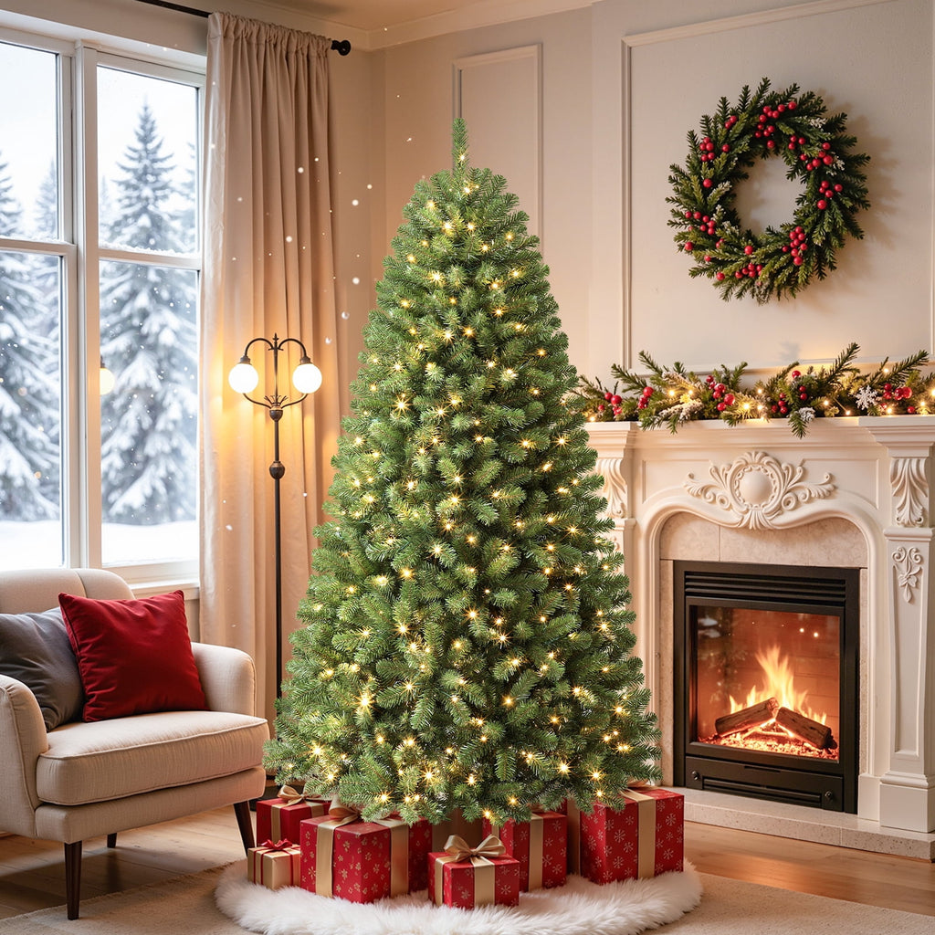 Lolsea 4.5ft Prelit Artificial Christmas Tree w/ Remote Control and Warm White & Color Changing Lights