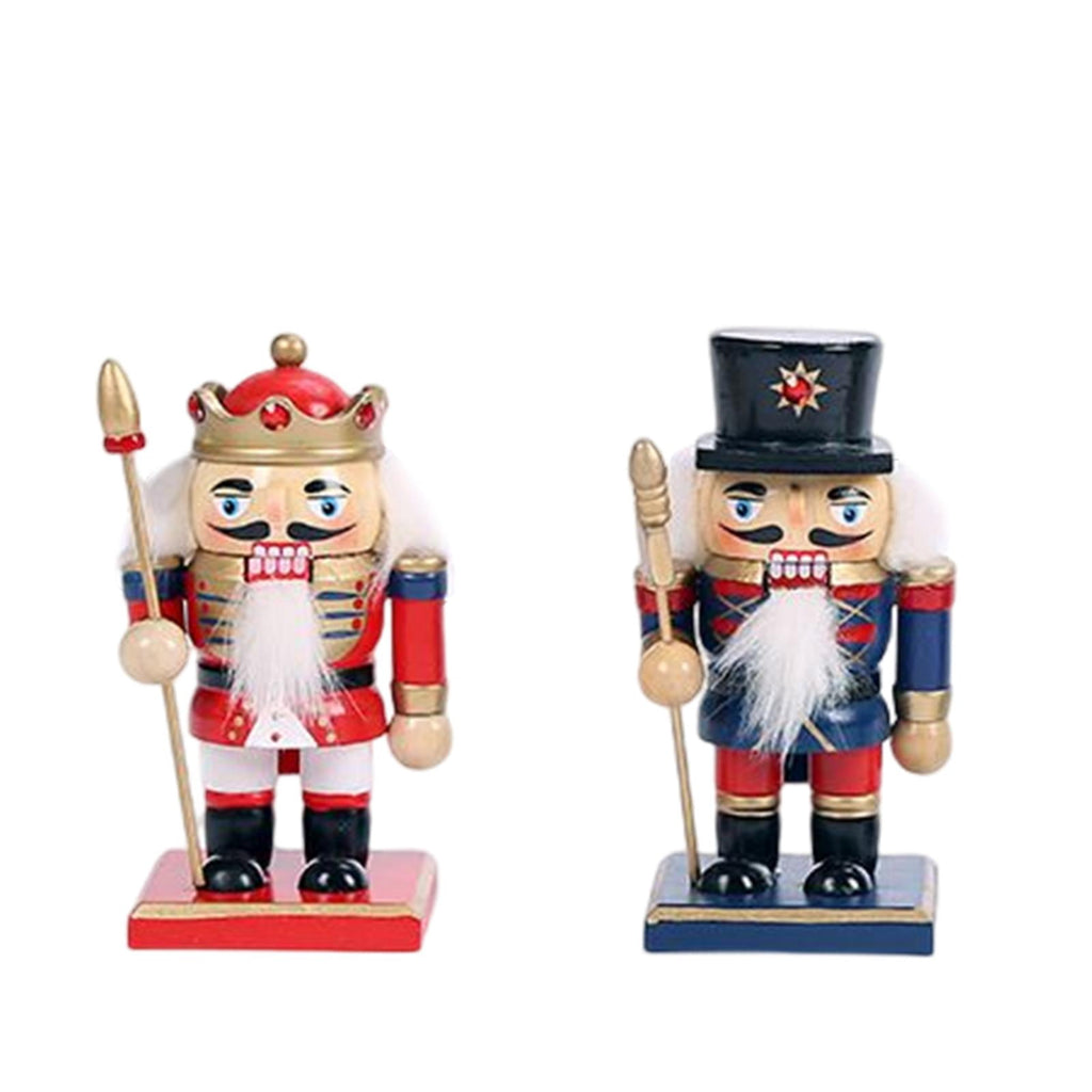 FVDPWYE 4 Pieces Christmas Nutcracker Puppet Gift Decor Party Favors Wooden Traditional