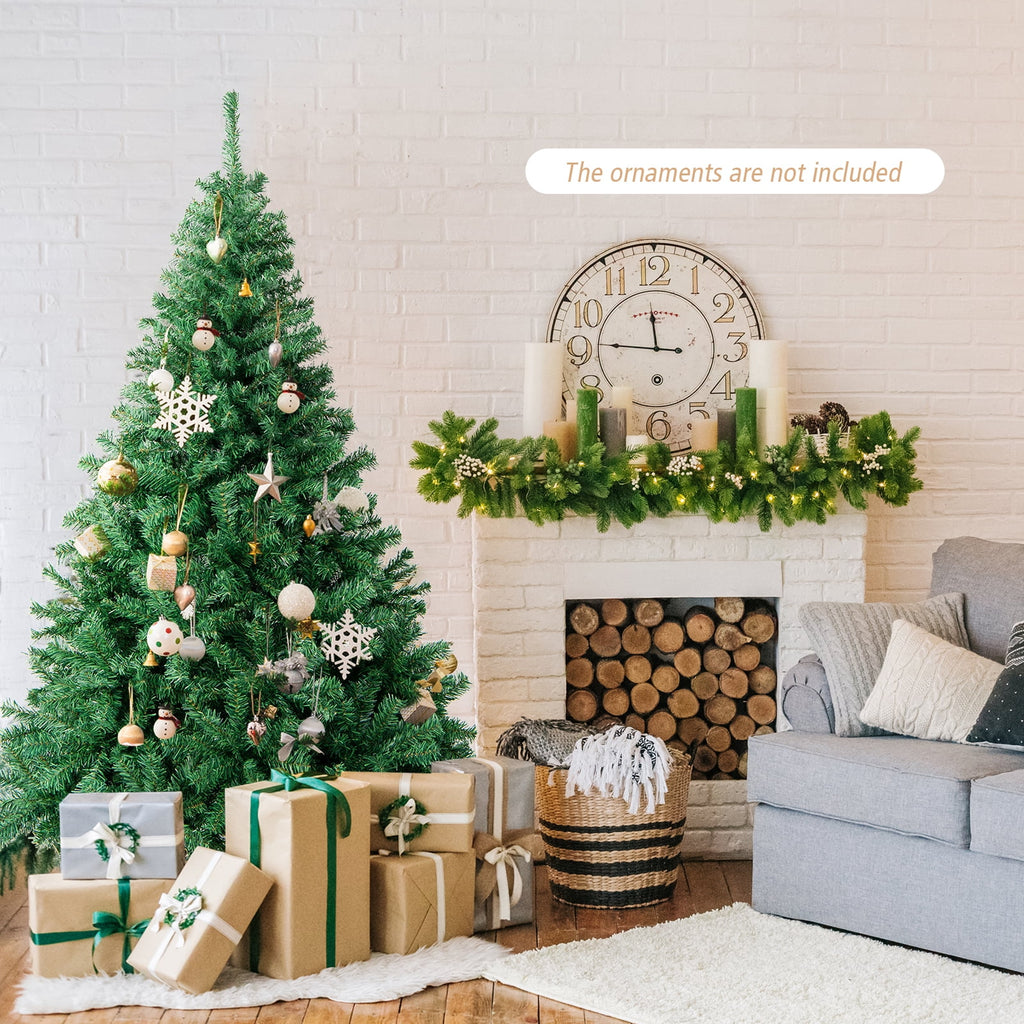 Costway 9FT PVC Christmas Tree 2132 Tips Hinged Solid Metal Legs