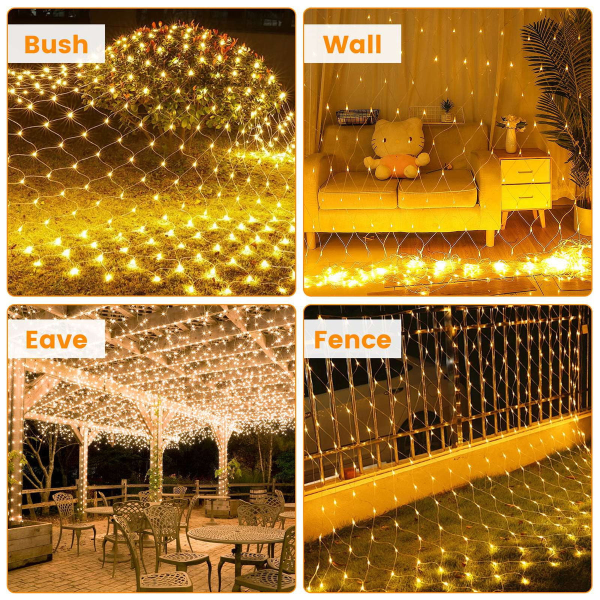 TeqHome Solar Christmas Lights 192 LED 9.8x6.6Ft Christmas Net Lights IP44 Waterproof Christmas Decorations for Garden Patio Yard Xmas Party