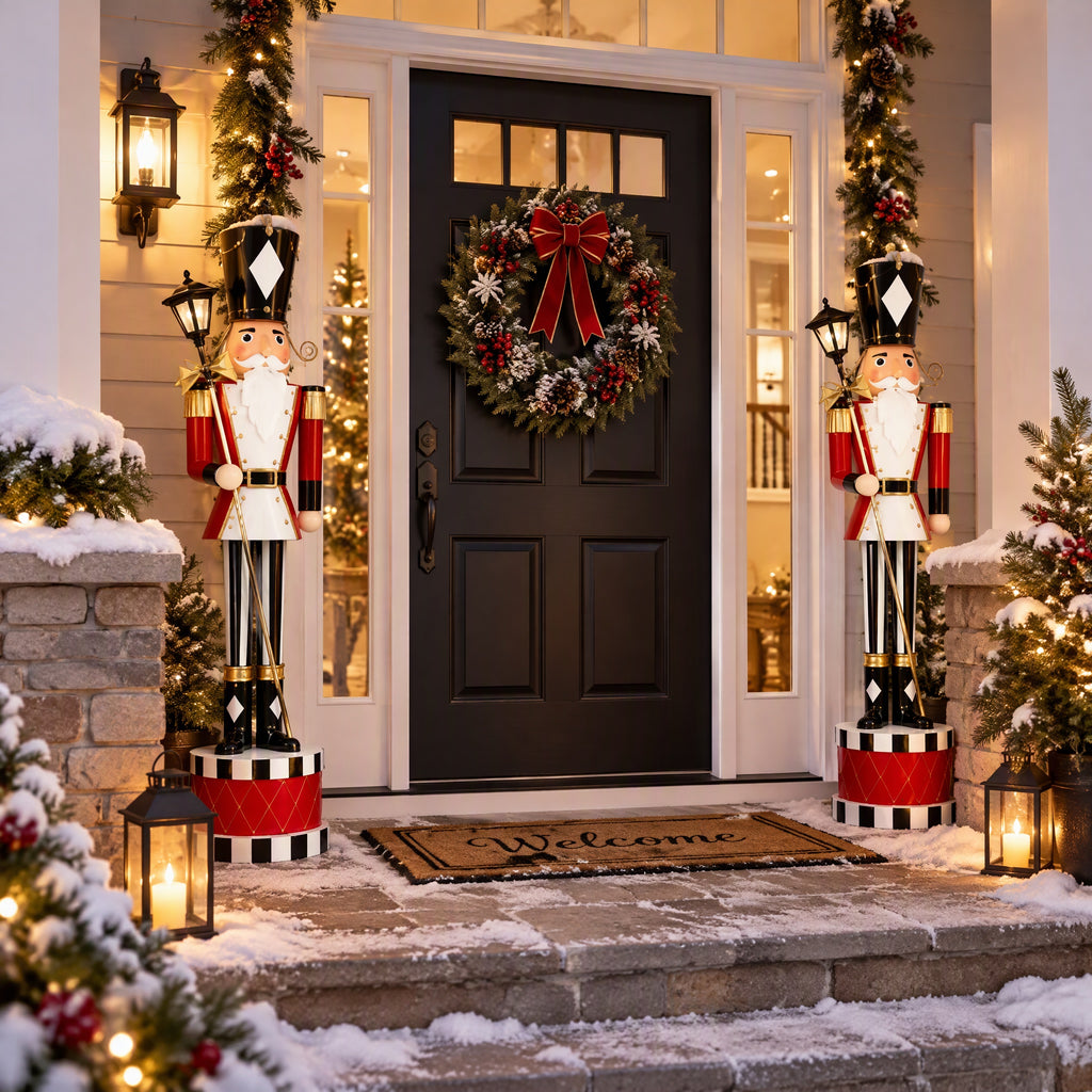 IRONHALL Holiday Classic Iron Nutcracker Decor, Christmas Metal Nutcracker Figurine, Indoor Tabletop Xmas Ornament for Festive Home Decor
