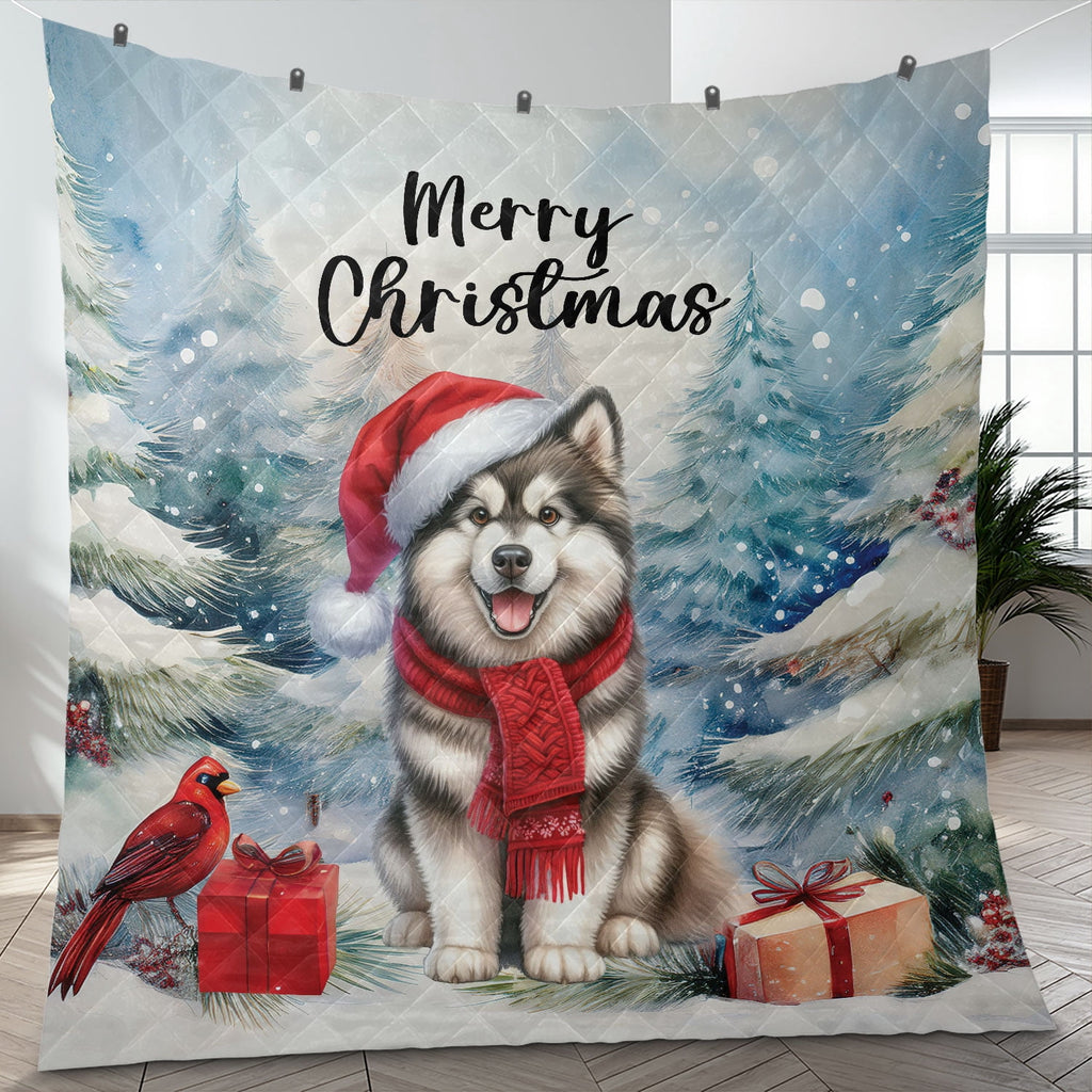 Merry Christmas French Bulldog Enjoys Woofmas Winter Xmas Holiday Quilt Bedding Set Dog Lover Gifts 1 Blanket Bed Cover 2 Pillowcases - 02022
