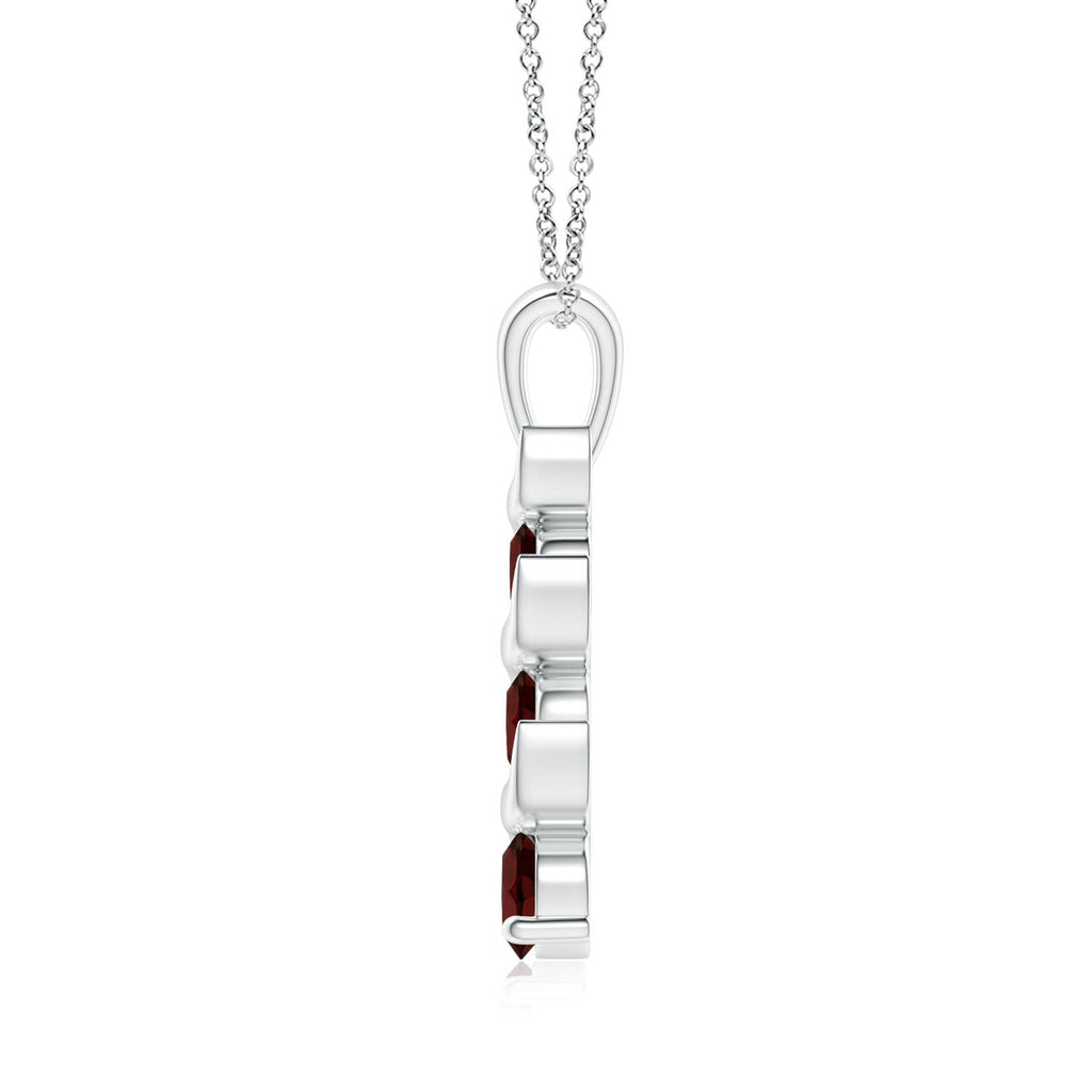 Angara Necklace - Natural Round Garnet Pendant Necklace in 925 Sterling Silver for Women (Size-4mm) | January Birthstone Jewelry, Birthday, Anniversary, Christmas, Jewelry Gift for Women