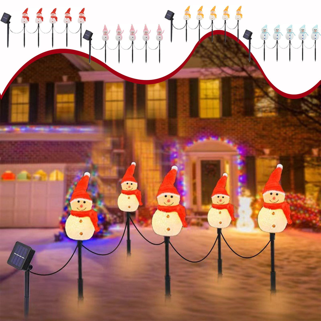 5pcs 17.3in Outdoor Christmas Lights, CXALSSY C9 LED Solar Christmas Lights near Me, Solar Outdoor Christmas Lights for House, IP65 Waterproof XMAS Snowman Decorations