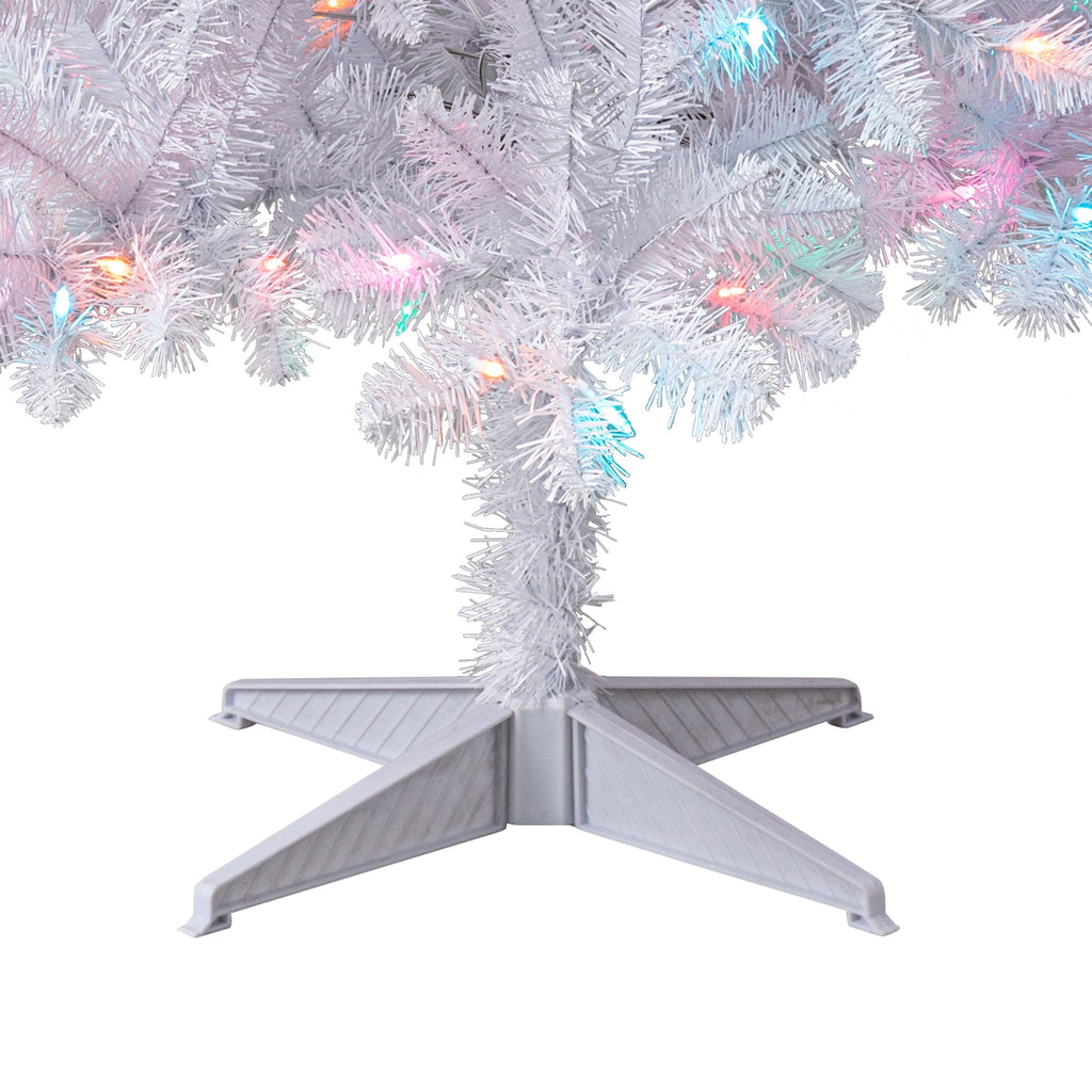 6.5' Pre-Lit Madison Pine Green Artificial Christmas Tree with Color-Changing LED Lights and Stand, by Holiday Time