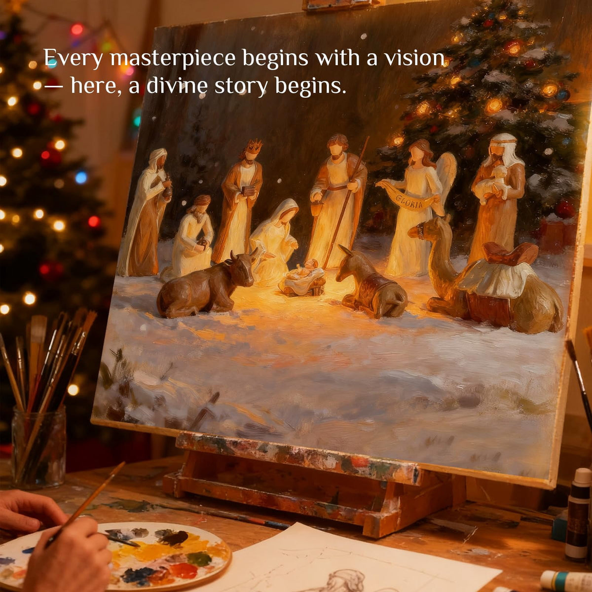 Nuptio Nativity Set Indoor Christmas :12 Piece Nativity Sets & Figures Scene - Christian Holy Family Tradition with Classic Nativity Collection