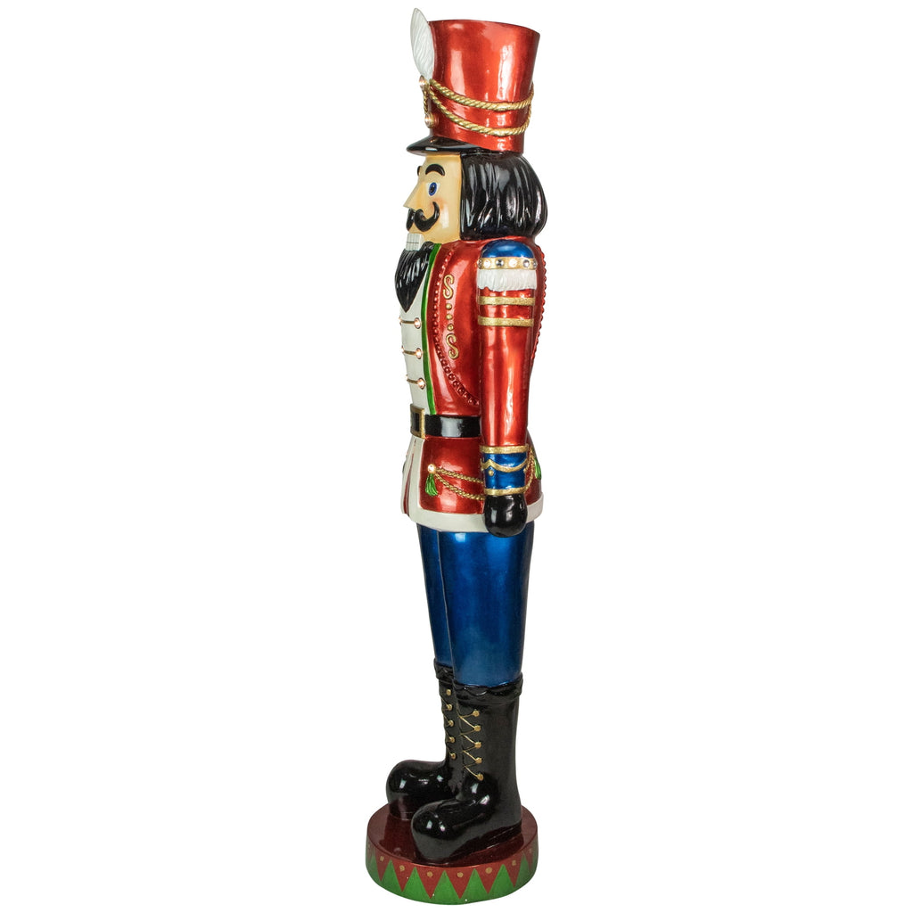 Northlight LED Lighted Jeweled Commercial Christmas Nutcracker - 6' - Red and Blue
