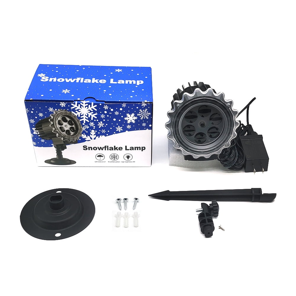 Uncahome Christmas LED Snowflake Projector Lights Outdoor, 3D Snowfall Projection Lamp Outside Waterproof, Black