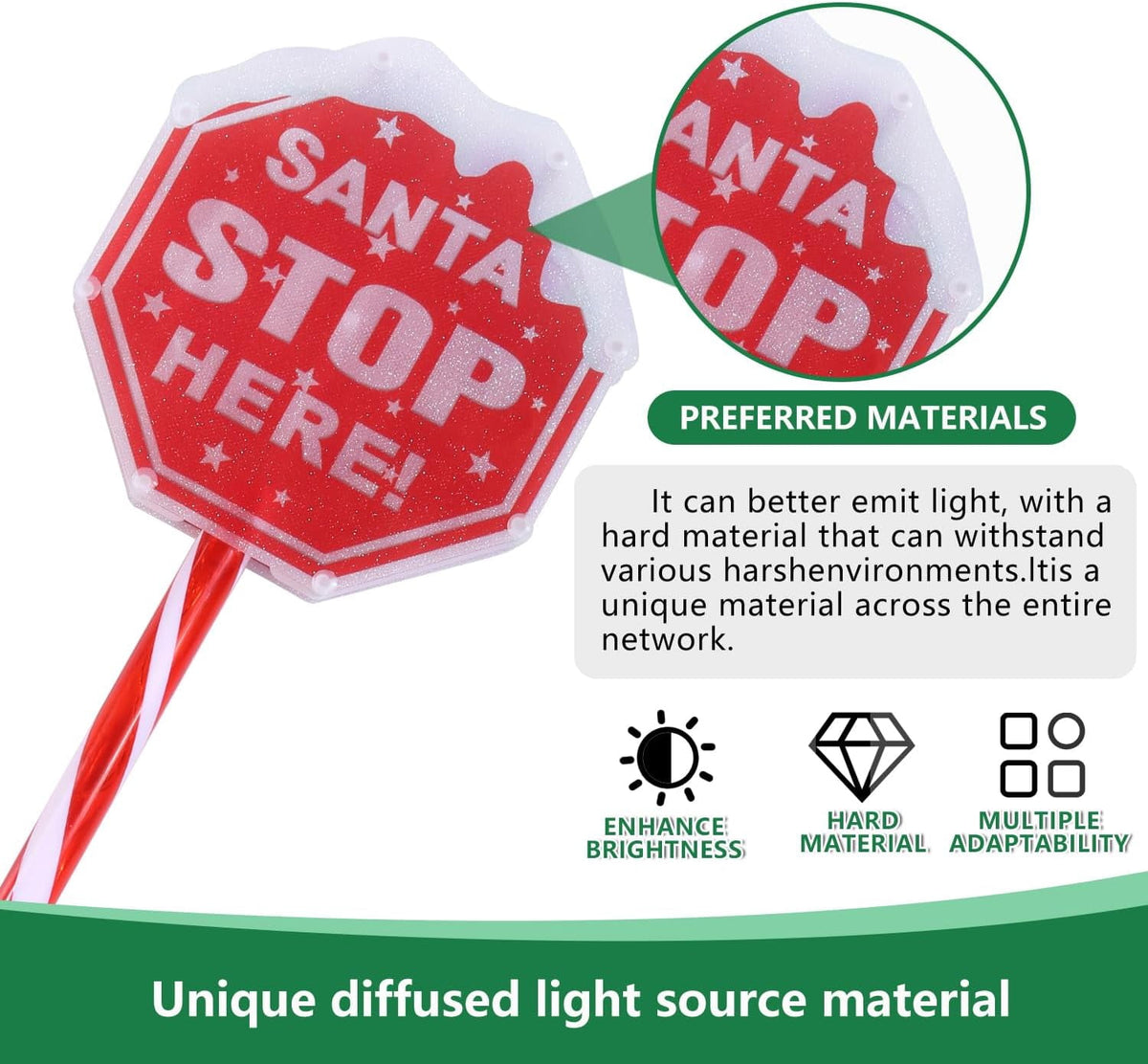 Unbranded Christmas Pathway Lights Santa Stop Here Sign Outdoor Solar Dusk till Dawn 4-Pack