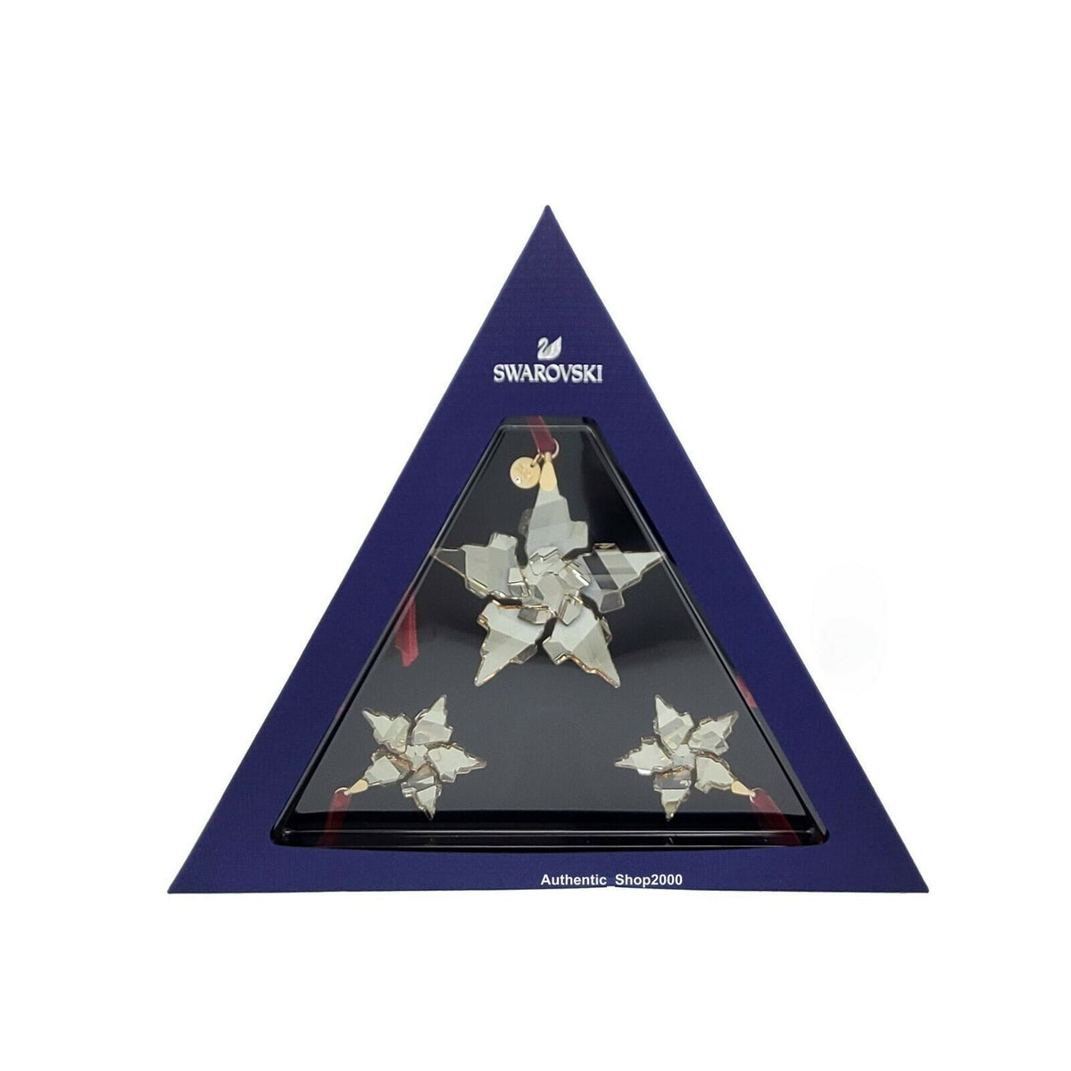 SWAROVSKI Christmas Ornament, 2021 Annual Edition, Festive, Set of 3, Champagne Crystal