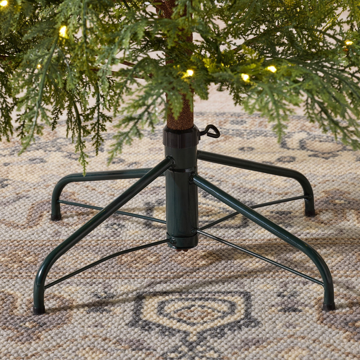 DR.Planzen 24" Pre-Lit Green Cypress Artificial Christmas Tree with 30 Warm White LED Lights, Mini Tabletop Xmas Tree in Woven Basket Base, Indoor Holiday Decoration