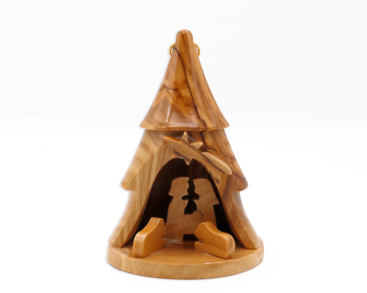 Handmade Wooden Nativity Scene From The Holy Land | Nativity Set For Christmas Decoration | Olive Wood Manger Scene Nativity Christmas Gift