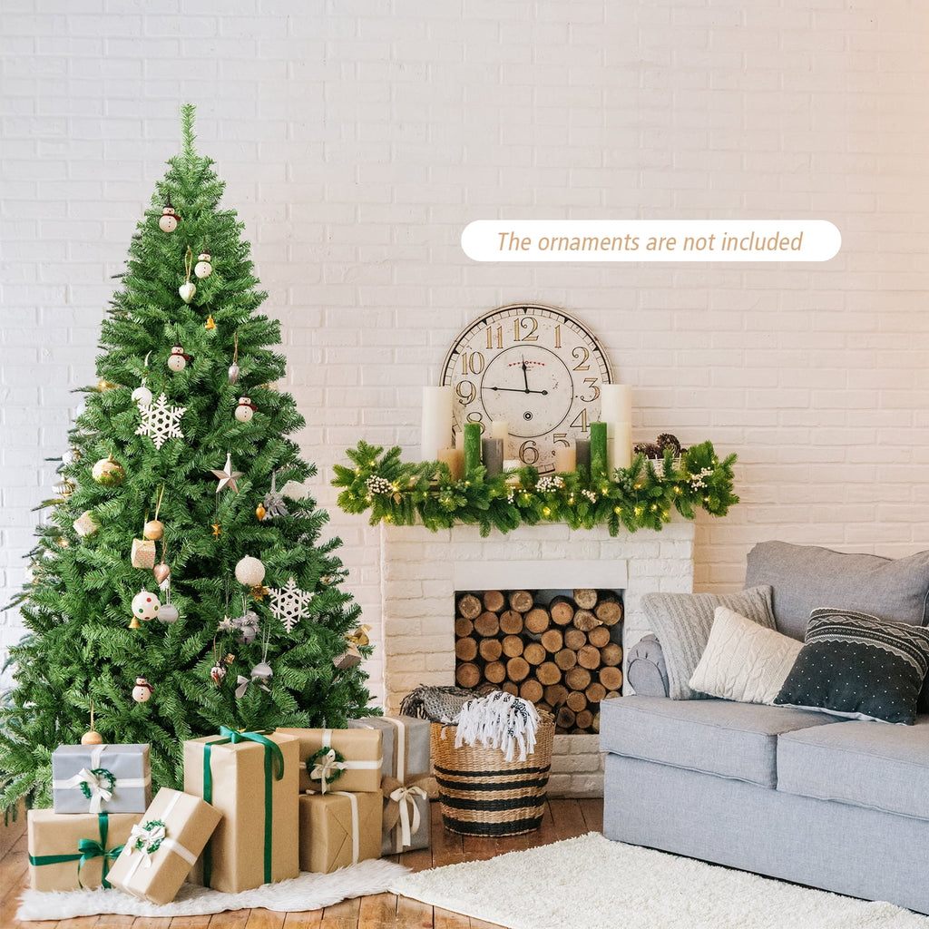 Costway 9FT PVC Christmas Tree 2132 Tips Hinged Solid Metal Legs