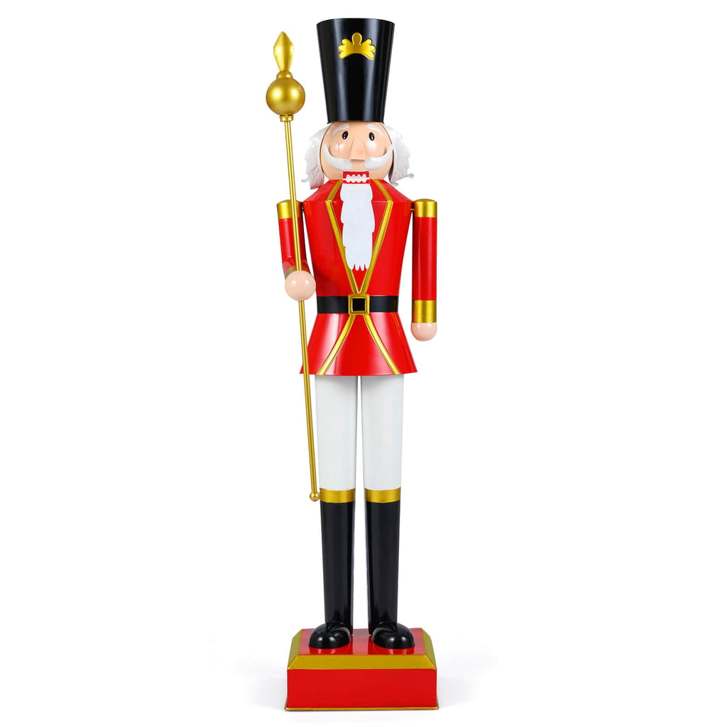 Costway 4’ Christmas Nutcracker with High Hat & Beautiful Scepter, Uniform & Boots for Yard Gold