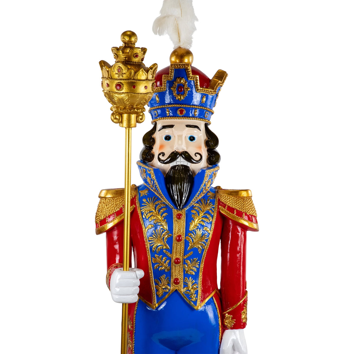 Northlight Regal Commercial Christmas Nutcracker Soldier with Scepter - 6.5' - Red and Blue