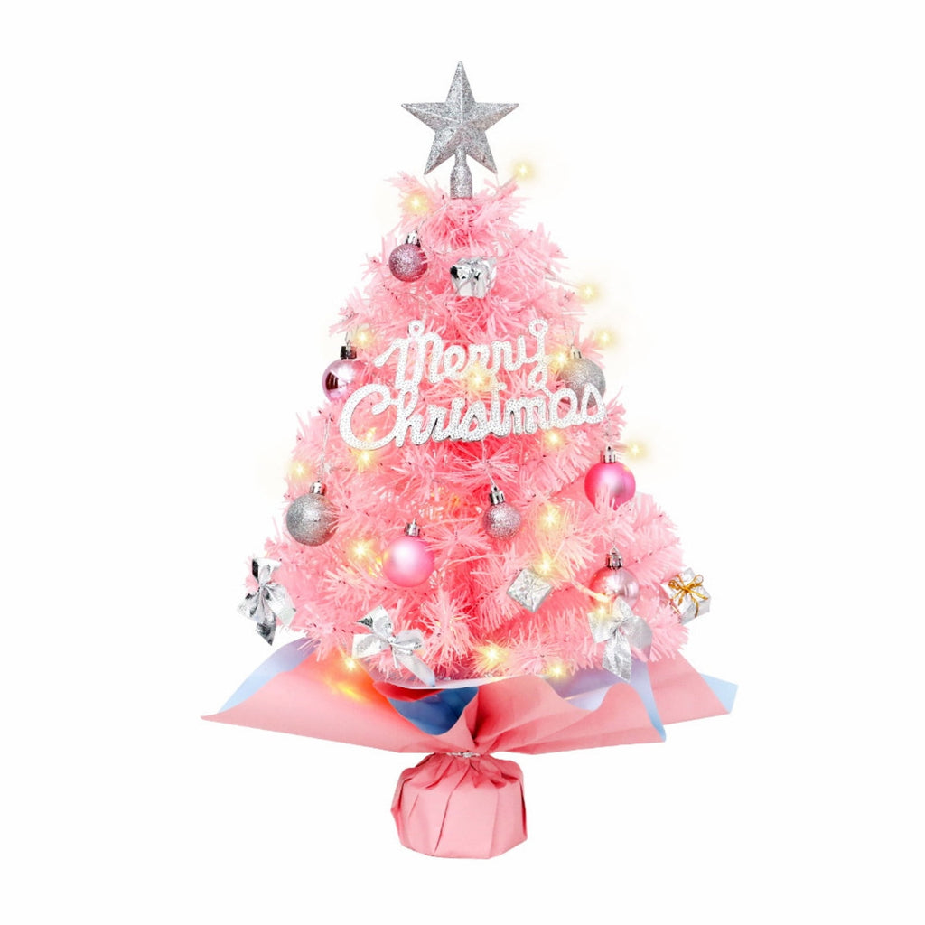 DIY Beaded Christmas Tree Kit - Handmade Mini Tabletop Xmas Tree with Santa Topper, Built-In Warm Lights, Holiday Decor Craft Gift for Adults