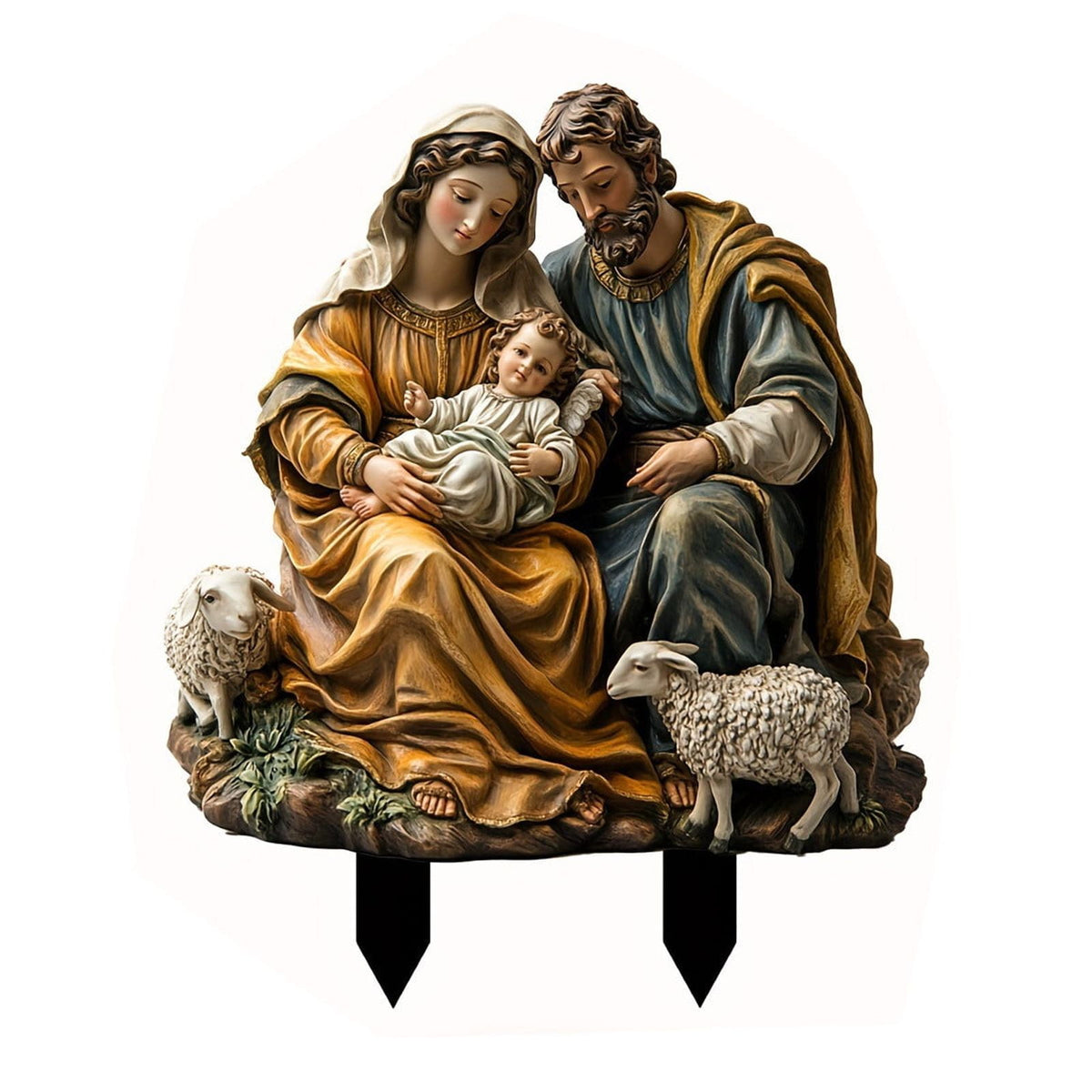 Religious Nativity Scene Set with LED Lights - Handcrafted Biblical Christmas Decor for Home & Garden, Durable Acrylic Indoor Outdoor Holiday Display