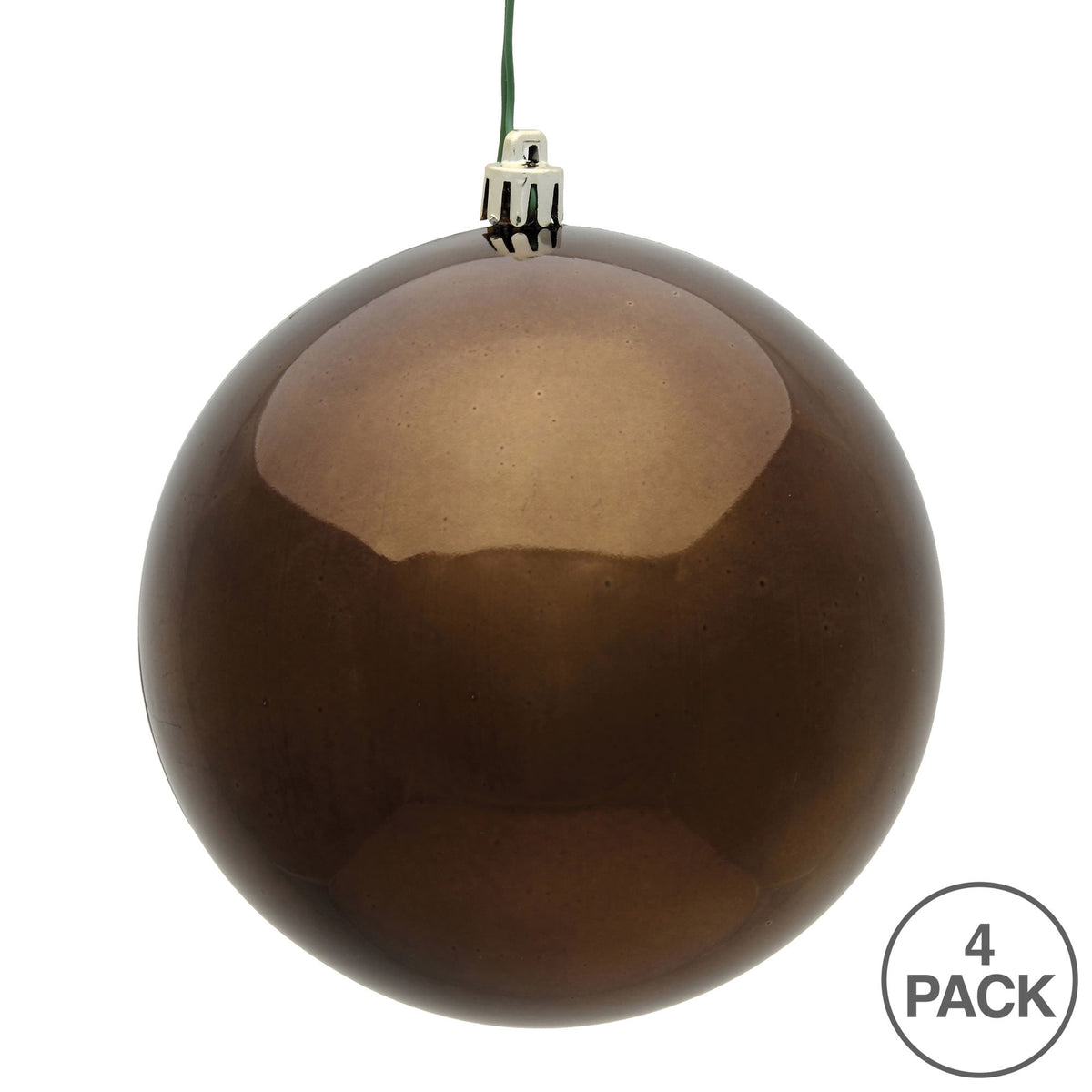 Vickerman 6" Moss Green Sequin Ball Ornament, 4 per Bag