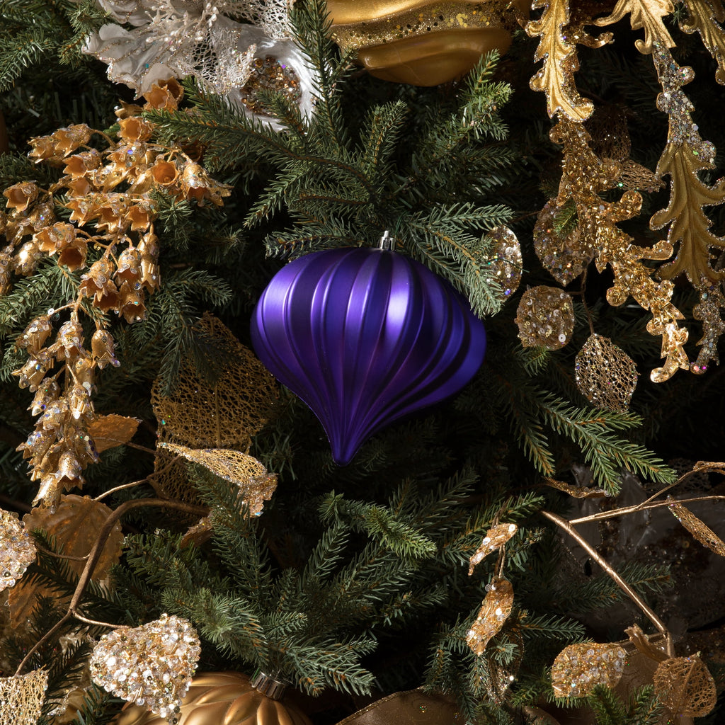 Vickerman 5.7" Burnished Orange Matte Onion Christmas Ornament, UV treated, Set of 3